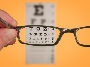 Vision Of Eyechart With Glasses used with permission of www.SeniorLiving.Org