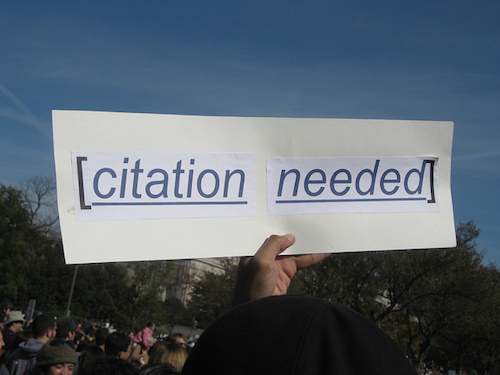 citation needed protest sign