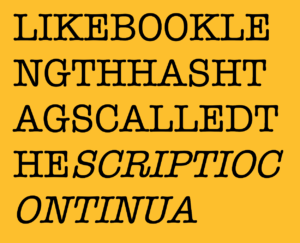an example of text without spaces between letters, otherwise known as scripta continua