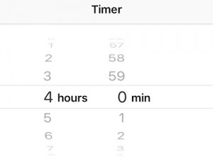 iPhone timer set to 4 hours