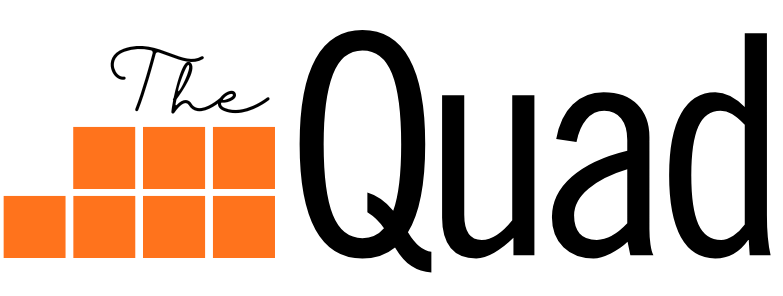logo with the words "The Quad" and 7 orange squares