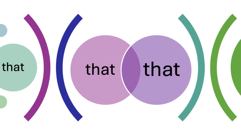 series of coloured circles all containing the word "that"